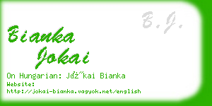 bianka jokai business card